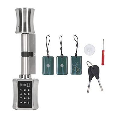 Imagem de Cadeado de cilindro inteligente TTLock C001C com impressão digital, senha, cartão, fechadura elétrica sem chave para casa, hotel, unidades governamentais