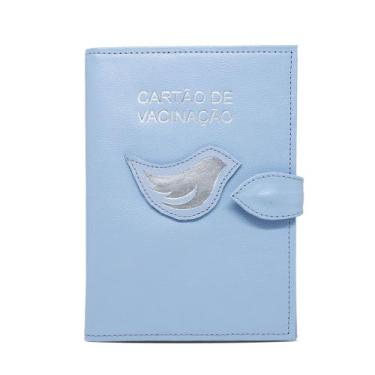 Imagem de Porta Cartão de Vacina de Couro - Azul Bebê / Prata - Não informado, Ú