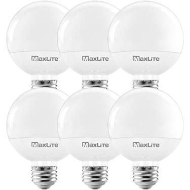 Imagem de Maxlite Lâmpadas Led Globo G25, Equivalente A 40 W, 450 Lúmens, Lâmpada Para Penteadeira, Regulável, Energy Star, Listada Pela Ul, Base Média E26, Branco Suave De 2700 K, Pacote Com 6