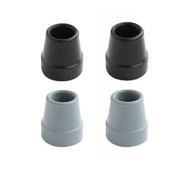 Imagem de Ykyjch Pacote Com 4 Pontas De Bengala Quádruplas, Borracha Substituição Para Caminhada Alta Resistência, Arruela Metal Resistente, Pés Reforçados Bengala, E Móveis Base Perna 5/8'', Preta