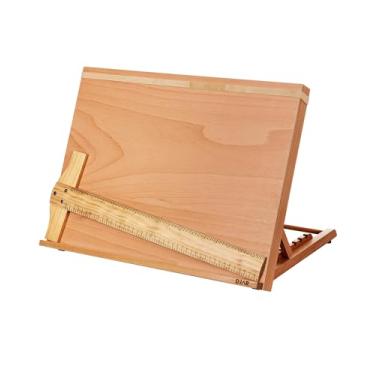 Imagem de DJAR Prancheta De Desenho Com 5 Posições, Cavalete Mesa Portátil Ajustável, Madeira Faia, Natural, A2