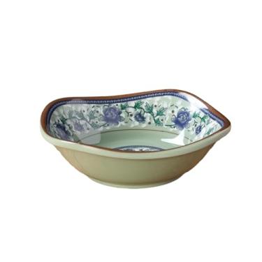 Imagem de Prato de sabor retrô redondo requintado de porcelana esmaltada azul e branca - prato de sabor quadrado de 12,7 cm