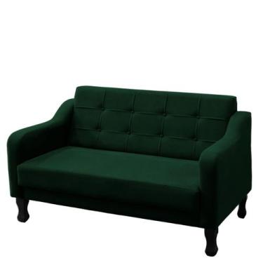 Imagem de Namoradeira Bella Decorativa 2 Lugares Suede Verde Militar - Maitê Mod