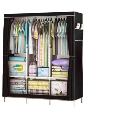 Imagem de Guarda Roupa Dobrável Organizador De Roupa Armário Grande(Preto)