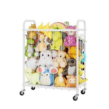Imagem de GRANNY SAYS Armazenamento de animais de pelúcia, armazenamento de pelúcia com rodas, tubo de armazenamento de animais de pelúcia para zoológico, organizador de brinquedos, suporte de animais de