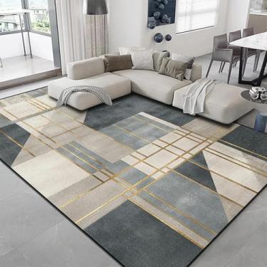 Imagem de Tapetes leves e luxuosos para sala de estar, sofá, mesa de centro, tapetes geométricos modernos para quarto, varanda, vestiário (160 x 200 cm, 63 x 78,7 pol./DT-5884-flannel-6)