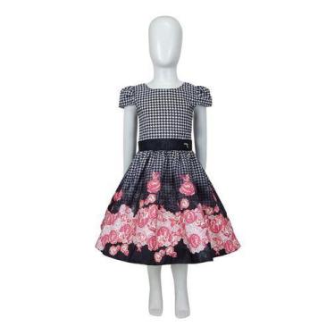 Imagem de Vestido De Festa Infantil Florido Preto Katitus, Preto, 8