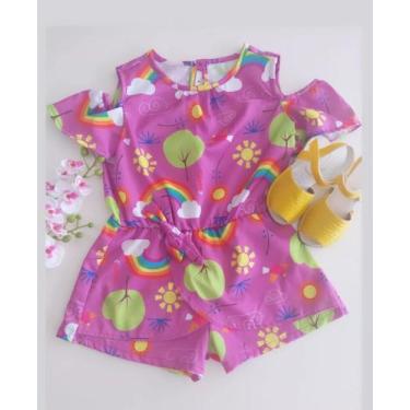 Imagem de Macaquinho infantil feminino estampado - Mamaededo