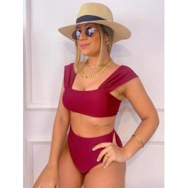 Imagem de Biquíni Top faixa com alça+calçinha hot pant - Loja Sosala boutique