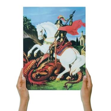 Imagem de Quadro Plaquinha Decorativa MDF A4 - São Jorge Guerreiro