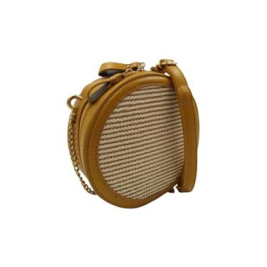 Imagem de Bolsa Feminina Tiracolo Redonda Sintético - Kingleen, Caramelo