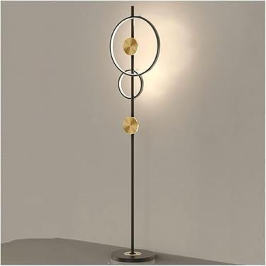 Imagem de Lâmpada De Pé Led Lâmpada De Assoalho Moderna Exclusiva Com Base De Metal Preto Lâmpada Alta De 66,9 Polegadas Para Sala De Estar Luz Quente Luz Branca Alta Luz De Poste Alto, Golden,white