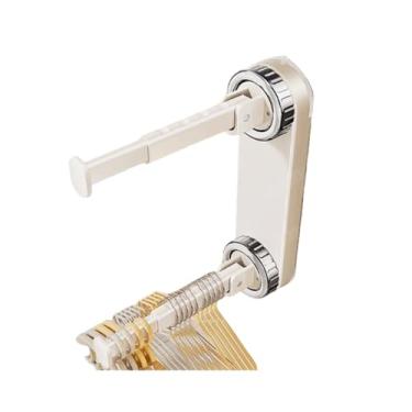 Imagem de Suporte de cabide, extensível, grande capacidade de camada dupla, ventosa fixa, fácil instalação para secadora e lavadora (branco)