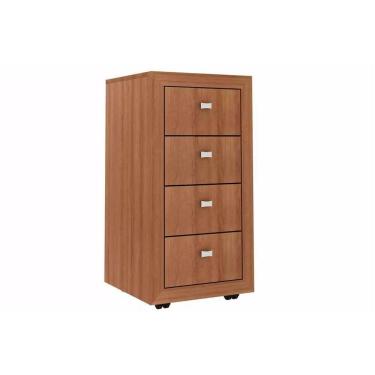 Imagem de Multiuso Escritório Me4133 C/ 4 Gavetas E Rodízios Amêndoa - Tecno Mobili