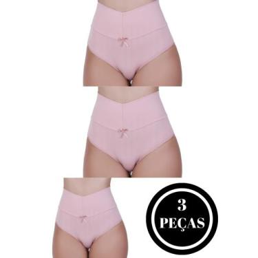 Imagem de Kit 3 Calcinha Cós Alto Segura Barriga Tanga Modeladora Pós Parto - c1