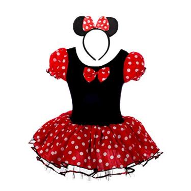 Imagem de Lito Angels Fantasia de bolinhas para bebês meninas festa de aniversário de Halloween chique com argola de cabelo tamanho 12-24 meses