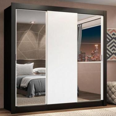 Imagem de Guarda-roupa Casal Lyon Plus 3 Portas Correr Espelhos - MADESA