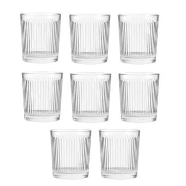 Imagem de Jogo 8 Copo de Vidro Transparente Down Line 360ml Em Casa Tem - EmCasa