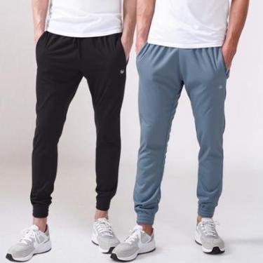 Imagem de Kit 2 Calça Jogger Elástico na barra Slim Fit Tecido Dry Casual Esporte Treino-Masculino