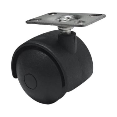 Imagem de Rodízio Giratório móveis Plástico Preto C/ Placa 30X45 30kg - 1 Uni Bo