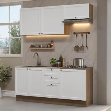 Imagem de Armário de Cozinha Compacta 180 cm Rustic/branco Vik Madesa 01