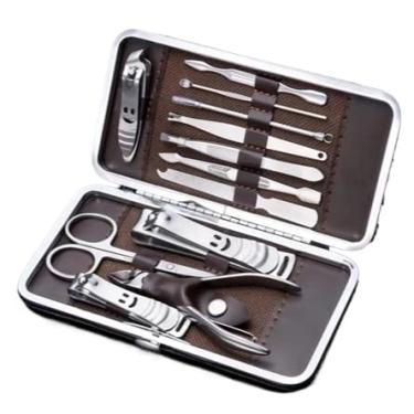 Imagem de Alicate de Cuticula Conjunto de Cortadores de Unhas com 16 PeçAs E Caixa de AçO InoxidáVel(kit 12 cortador)
