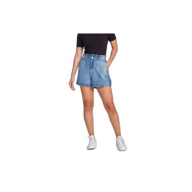 Imagem de Shorts Jeans Feminino Cintura Alta Clochard