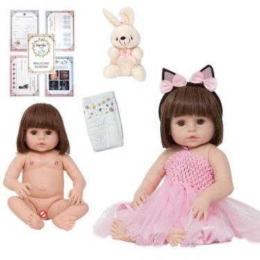 Imagem de Bebe Reborn Realista Menina Linda Enxoval Bailarina 9 Itens - Cegonha 