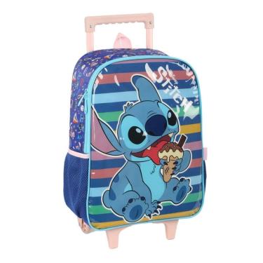 Imagem de Mochila Com Carrinho Azul Stitch Disney Classics Escolar