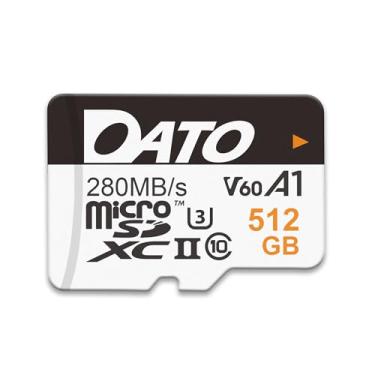 Imagem de DATO Cartão microSD Lightning de 512 GB, UHS-II, A1, C10, U3, V60, Full HD, 4K, até 280/180 MB/s cartão de memória microSDXC, para telefones, câmeras, dispositivos portáteis de jogos