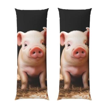 Imagem de Capa de travesseiro corporal com zíper oculto, fronha longa de microfibra macia e respirável para travesseiro corporal, capas de travesseiro de porcos fofos para dormir, presente de cama, 50 x 137 cm