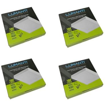 Imagem de Kit 4 Plafon LED sobrepor quadrado 18W, 3000k branco quente LUMANTI
