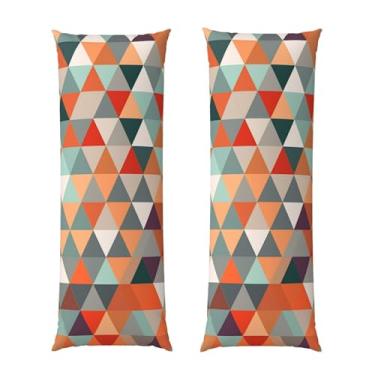 Imagem de Capa de travesseiro corporal com zíper oculto, fronha longa de microfibra macia e respirável para travesseiro corporal, capas de travesseiro com padrões de triângulos para dormir, presente de cama