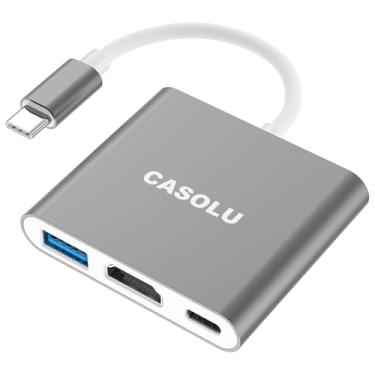 Imagem de Adaptador USB C para HDMI, hub tipo C 4K com PD de 100 W, porta USBA 3.0, conversor AV digital multiportas HDMI para USBC para MacBook Pro/Air, iPad, tablets, interruptor, TV, monitor e mais