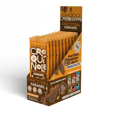 Imagem de Choco Croquinole Protein Caramel, Biscoito Proteico de Amendoim Coberto com Chocolate Caramelo, Sem Glúten, Sem Lactose, 6g Proteína, 36g