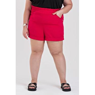 Imagem de Bermuda Alfaiataria Plus Size Botão Lateral - Serena, G3, Pink
