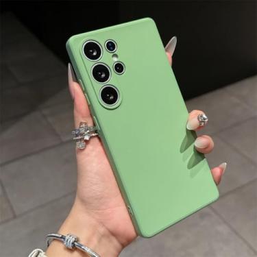 Imagem de Capa para Samsung S24Ultra Candy Color de silicone líquido à prova de choque, macia e completa (para Samsung S24Ultra/verde menta)