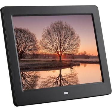 Imagem de 8 Polegadas 4:3 Quadrado Digital Photo Frame Display Fotos Music Video Player Calendário Auto On/Off Timer, Black