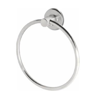 Imagem de Porta Toalha de Rosto Argola de Parede – Toalheiro em Alumínio com Acabamento Alto Brilho e Canopla Inox – Fixação Segura – Banheiro Moderno