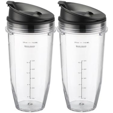 Imagem de Copo de liquidificador de 680 g de substituição para Ninja BN401 SS401 BN751 BN801 BL450 BL456 BL480 Foodi SS401 SS101 TWISTi SS151 SS351 Copos liquidificador de 680 g com tampa de substituição Sip