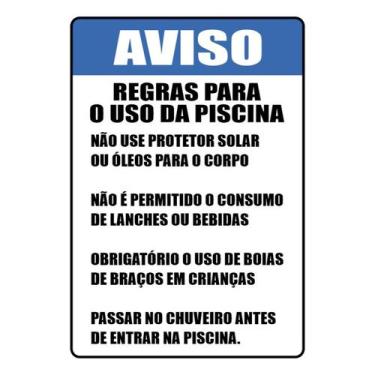 Imagem de Kit 3 Placas sinalização 15x21cm EM PVC PL(251) - Tema: Piscina - Sem 