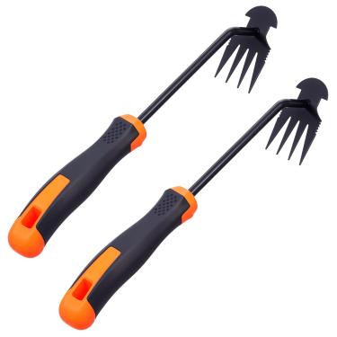 Imagem de AojSup Ferramenta extrator de 2 peças, extrator manual de remoção de ervas daninhas de 4 garras com aderência ergonômica para remoção eficiente de raízes, extração de ervas daninhas de precisão, ideal