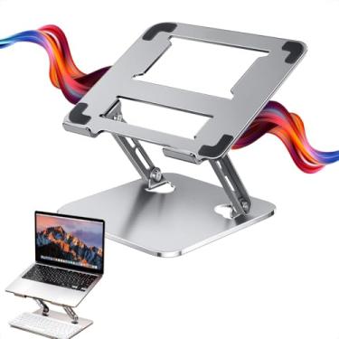 Imagem de Suporte notebook aluminio, Suporte ajustável para laptop, Suporte para notebook e tablet, Suporte para LapTop, Suporte ergonomico para notebook, MacBook Pro/Air, Lenovo, Dell More10-17 Laptop