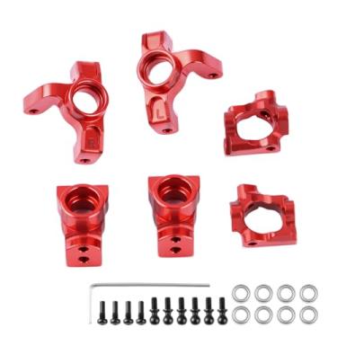 Imagem de GLOBACT Aluminum Alloy Spindle Hub Set for Losi 1/16 Mini-B 1/18 Mini-T 2.0 RC Buggy Truck Upgrades Parts Replace LOS214006 (Red)