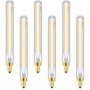 Imagem de LVYE Lâmpadas tubulares longas E12, lâmpadas LED Edison 6W branco macio 3000K, 750lm, 7,3 polegadas, lâmpadas incandescentes de candelabro de 75 watts, equivalentes a lâmpadas de vela Edison de