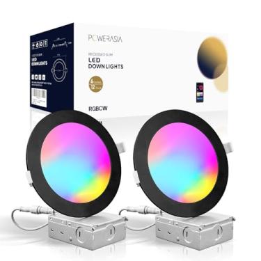 Imagem de Pacote com 2 luzes embutidas pretas inteligentes de 15 cm, ultrafinas de 15 cm, luzes embutidas de LED 12 W 1200 LM com caixa de junção, compatível com Alexa/Google Assistant e Siri - ETL e Energy