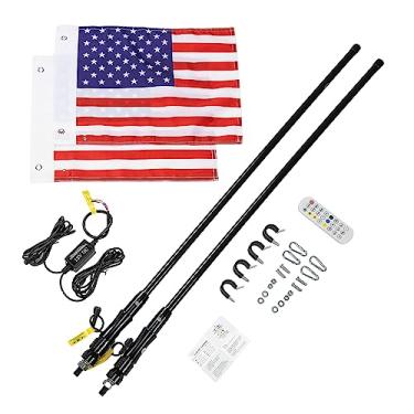 Imagem de KEMIMOTO 2 peças de luzes de chicote de 60 cm para lado a lado, luzes LED para UTV ATV Boat Offroad, controle remoto RF compatível com Polaris RZR Can-Am Maverick X3 Sportsman Outlander