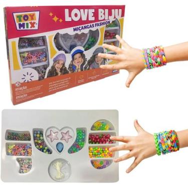 Imagem de Kit Miçanga Pulseira Infantil Pingente Love Biju Fashion - Toy Mix