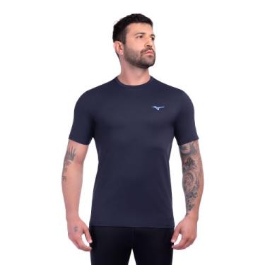 Imagem de Camiseta de Corrida Mizuno Focus Stamp 2 Masculina, Azul, G