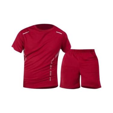 Imagem de Conjunto Esportivo Masculino De Verão, 2 Peças, Preto, De Secagem Rápi